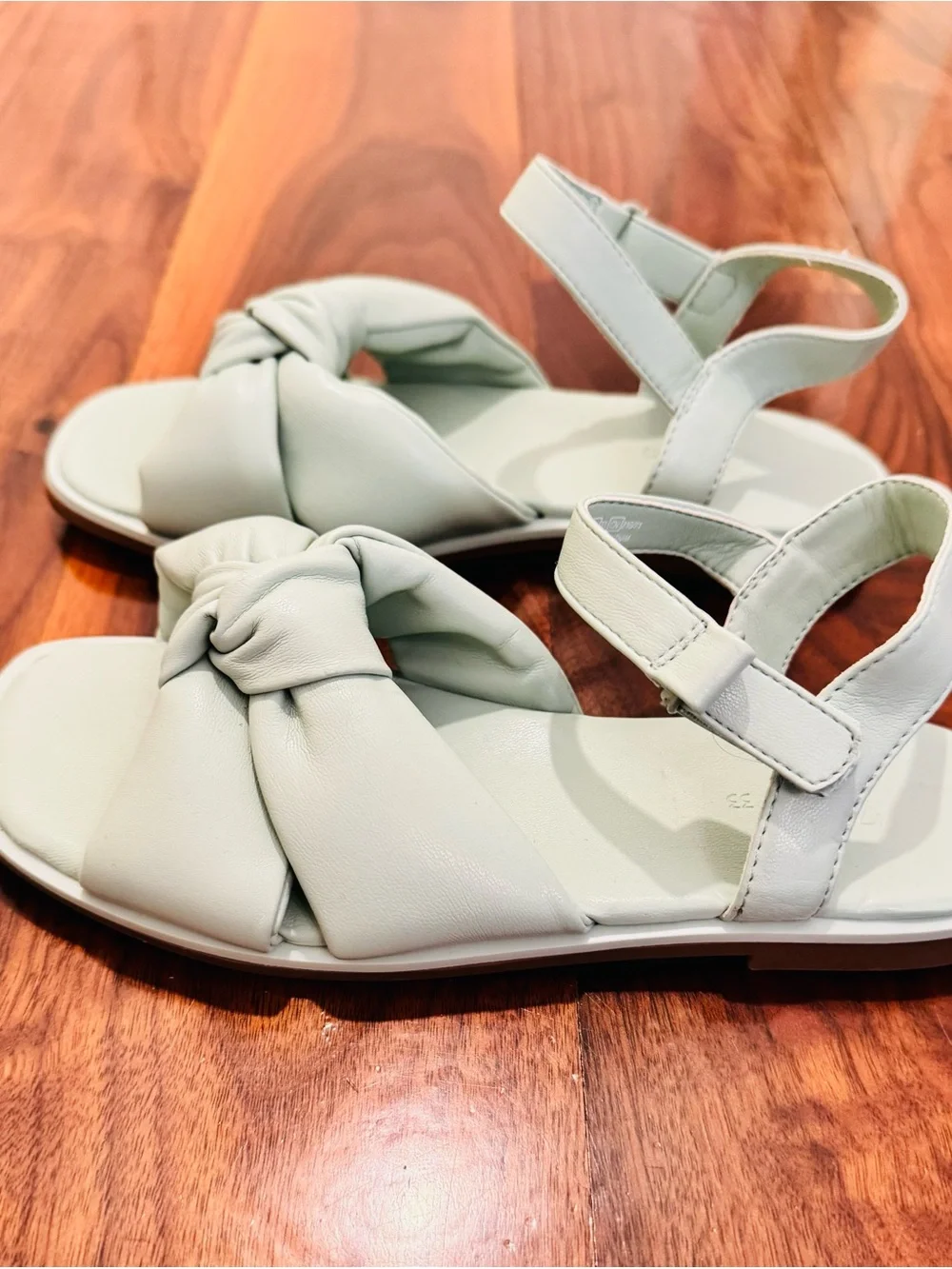 Girls Knot Front Ankle-Strap Sandals — Light Mint - NWOT!
